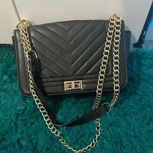 Black Quilted Chain Shoulder Bag